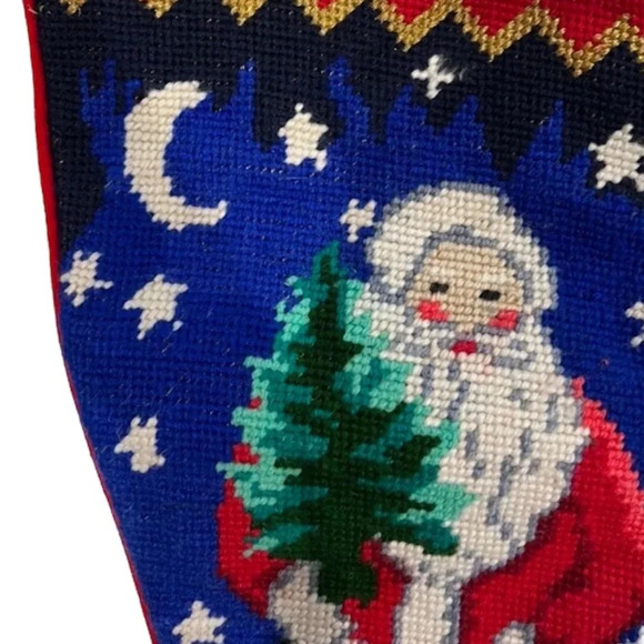 Needlepoint Santa Claus Stocking - Picture 1 of 7